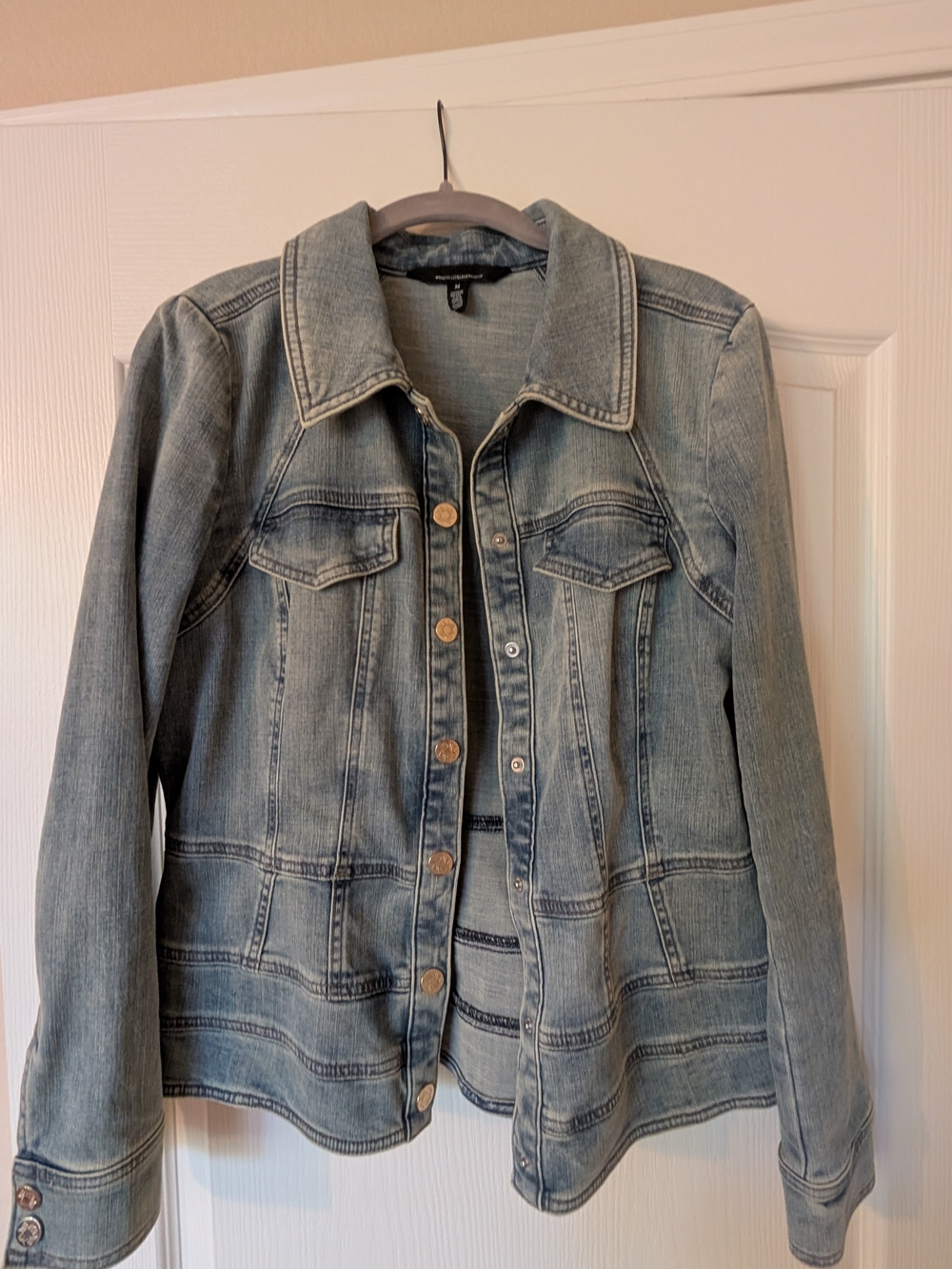 White House Black Market Light Blue Denim Jacket